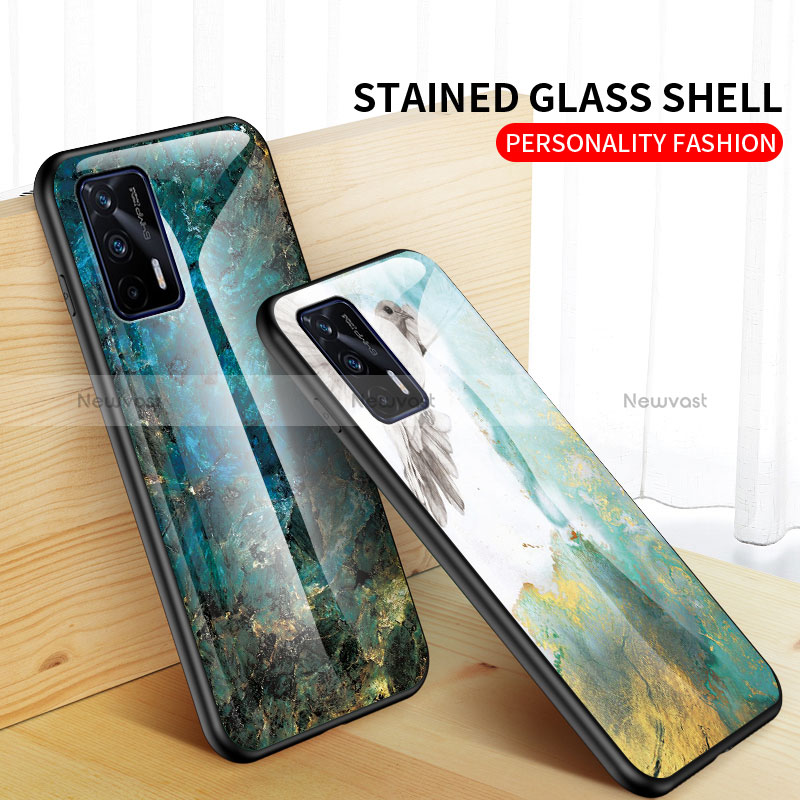 Silicone Frame Fashionable Pattern Mirror Case Cover for Realme GT 5G