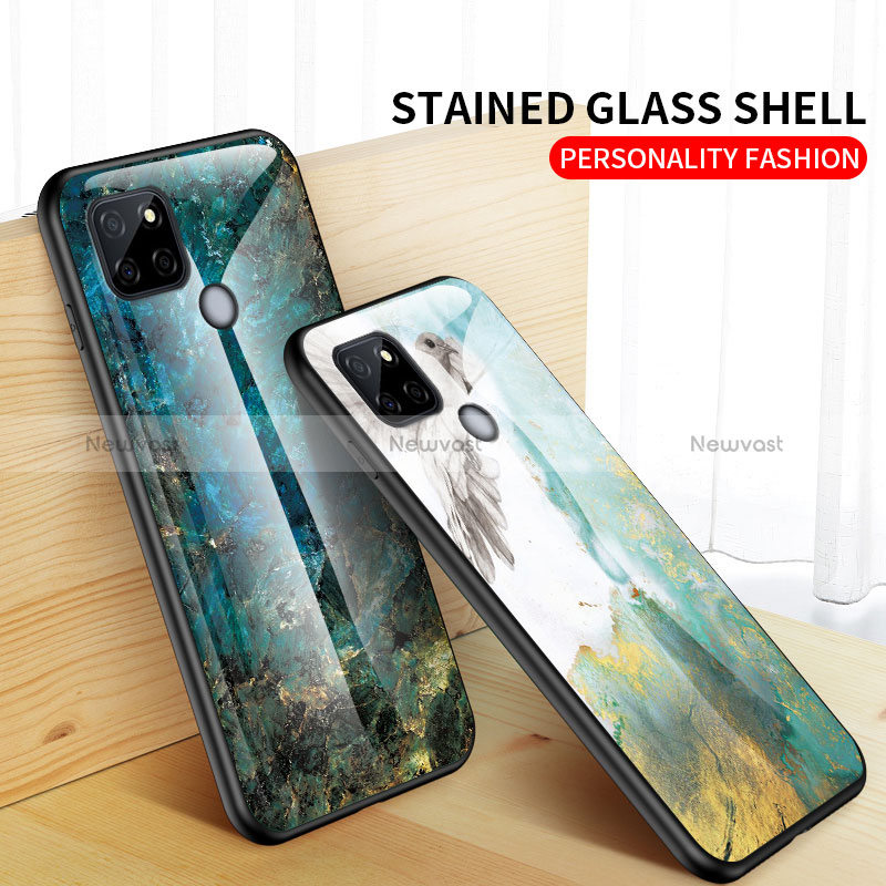 Silicone Frame Fashionable Pattern Mirror Case Cover for Realme Q2i 5G