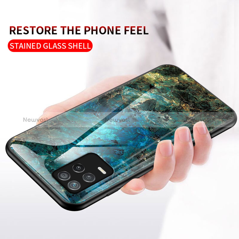 Silicone Frame Fashionable Pattern Mirror Case Cover for Realme Q3 5G