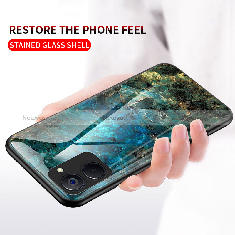 Silicone Frame Fashionable Pattern Mirror Case Cover for Realme V20 5G