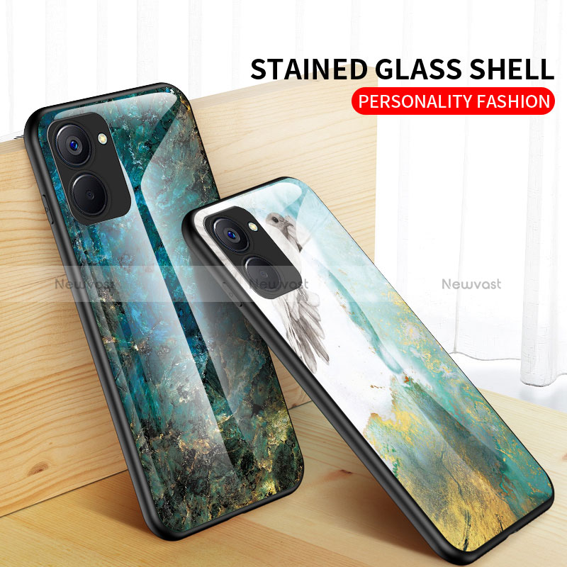 Silicone Frame Fashionable Pattern Mirror Case Cover for Realme V30t 5G