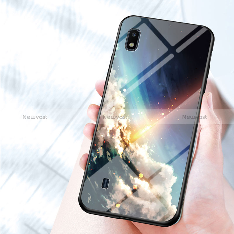 Silicone Frame Fashionable Pattern Mirror Case Cover for Samsung Galaxy A10