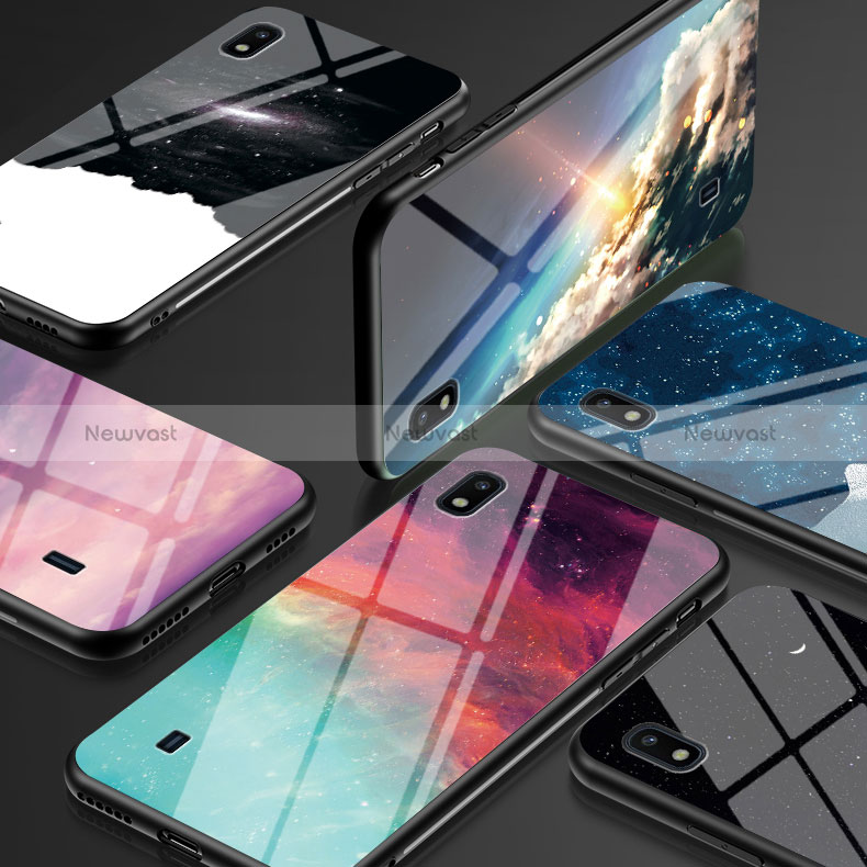 Silicone Frame Fashionable Pattern Mirror Case Cover for Samsung Galaxy A10