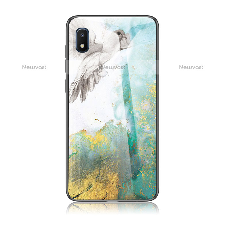 Silicone Frame Fashionable Pattern Mirror Case Cover for Samsung Galaxy A10e Green