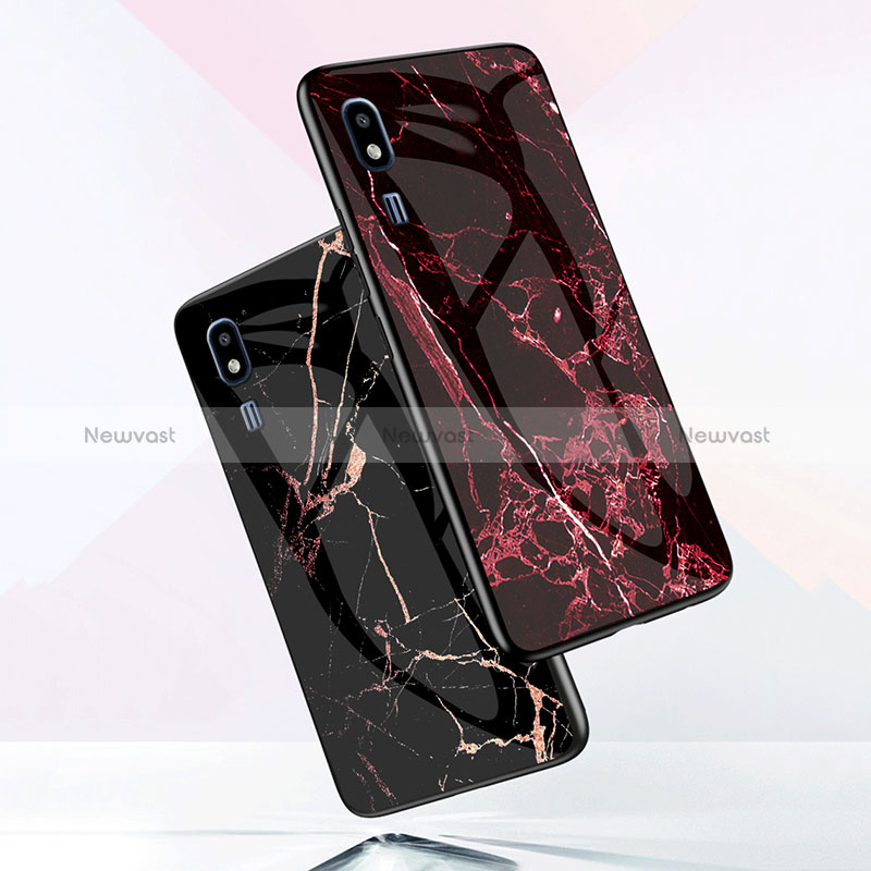 Silicone Frame Fashionable Pattern Mirror Case Cover for Samsung Galaxy A2 Core A260F A260G