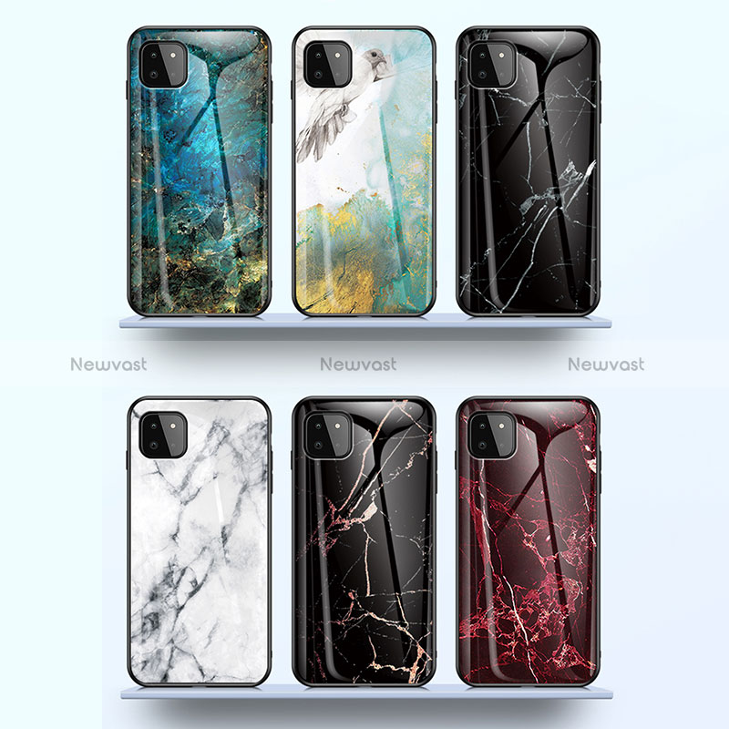 Silicone Frame Fashionable Pattern Mirror Case Cover for Samsung Galaxy A22 5G