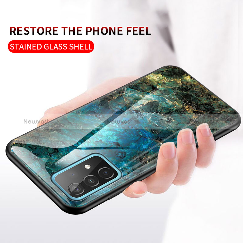 Silicone Frame Fashionable Pattern Mirror Case Cover for Samsung Galaxy A52 4G