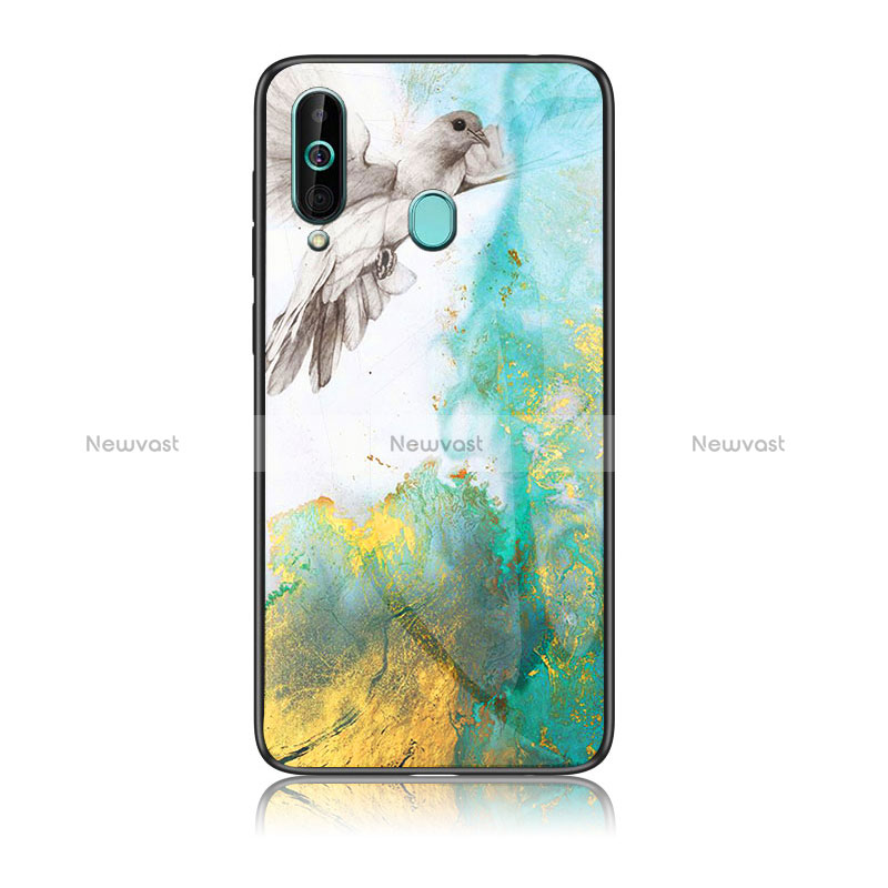 Silicone Frame Fashionable Pattern Mirror Case Cover for Samsung Galaxy A60 Green