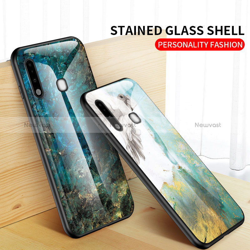 Silicone Frame Fashionable Pattern Mirror Case Cover for Samsung Galaxy A70E