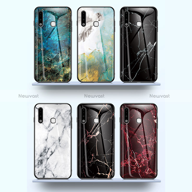 Silicone Frame Fashionable Pattern Mirror Case Cover for Samsung Galaxy A70E