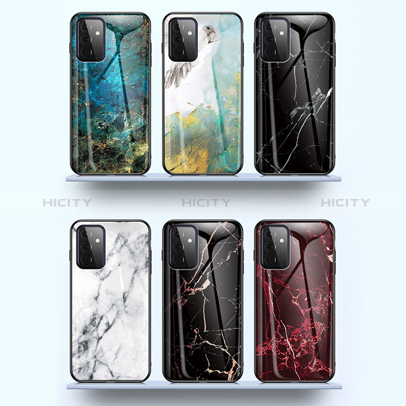 Silicone Frame Fashionable Pattern Mirror Case Cover for Samsung Galaxy A72 5G