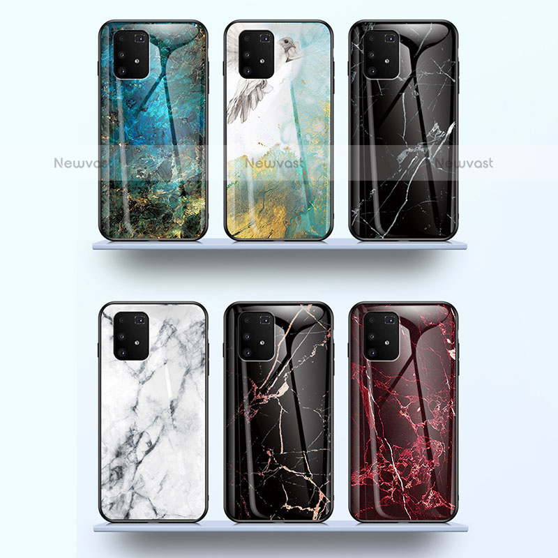 Silicone Frame Fashionable Pattern Mirror Case Cover for Samsung Galaxy A91