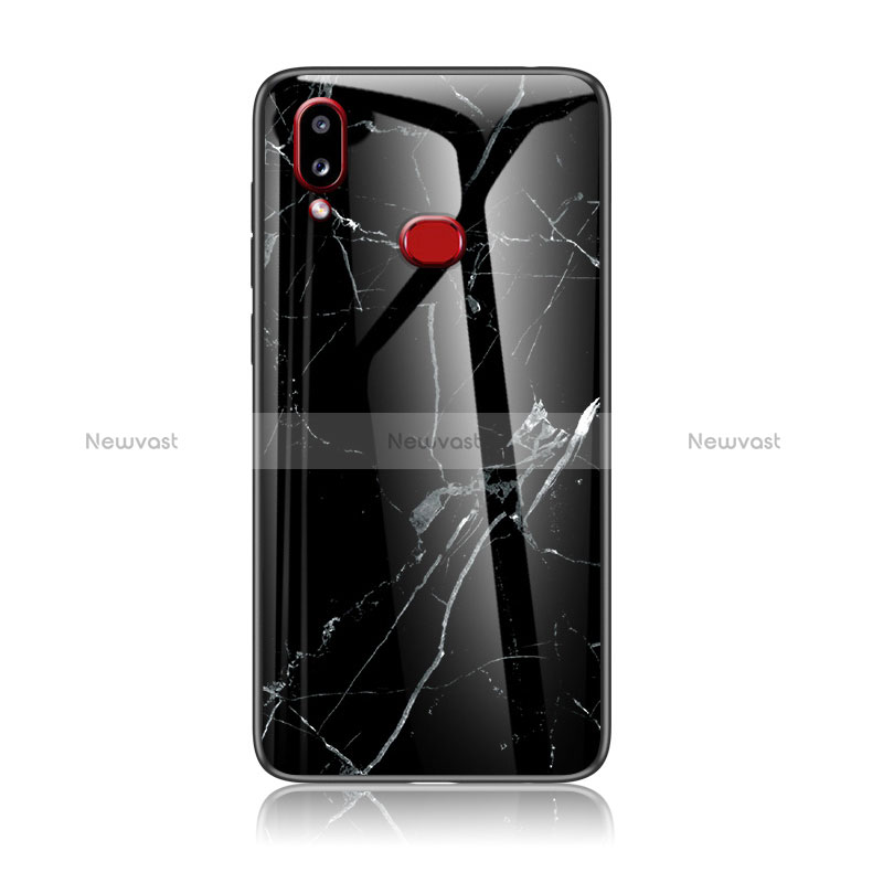Silicone Frame Fashionable Pattern Mirror Case Cover for Samsung Galaxy M01s Black