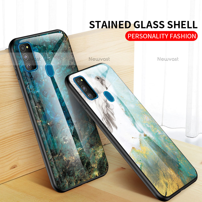 Silicone Frame Fashionable Pattern Mirror Case Cover for Samsung Galaxy M30s