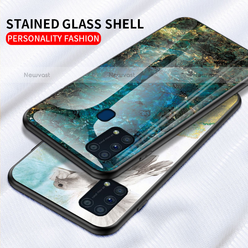 Silicone Frame Fashionable Pattern Mirror Case Cover for Samsung Galaxy M31