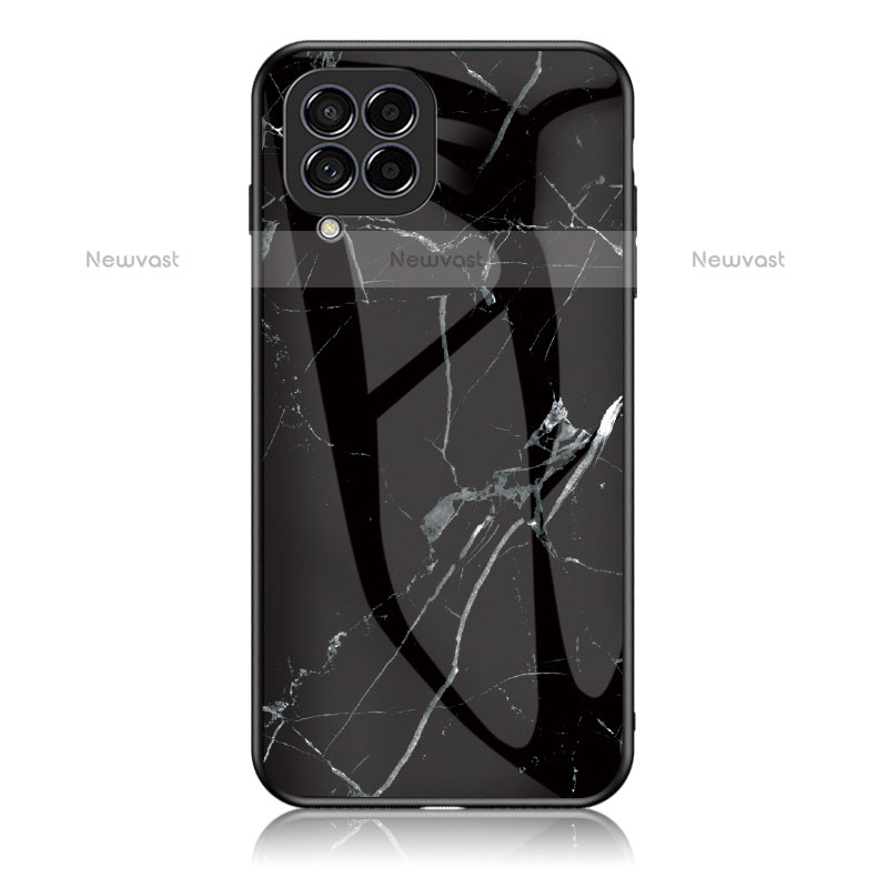 Silicone Frame Fashionable Pattern Mirror Case Cover for Samsung Galaxy M33 5G Black