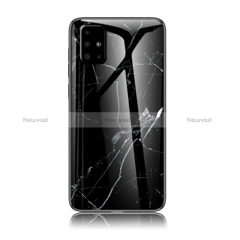 Silicone Frame Fashionable Pattern Mirror Case Cover for Samsung Galaxy M40S Black