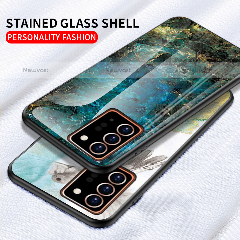 Silicone Frame Fashionable Pattern Mirror Case Cover for Samsung Galaxy Note 20 Ultra 5G