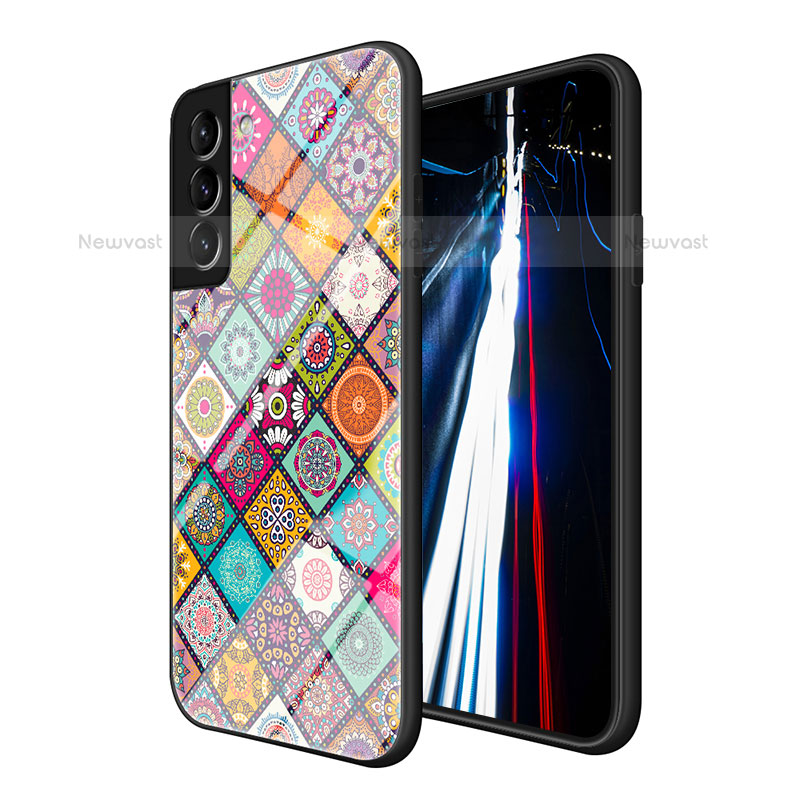 Silicone Frame Fashionable Pattern Mirror Case Cover for Samsung Galaxy S23 Plus 5G Mixed