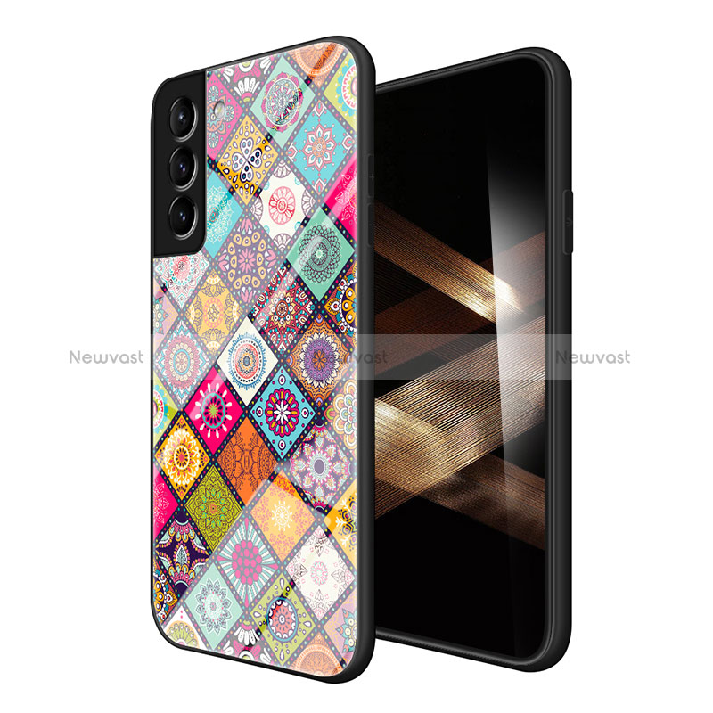 Silicone Frame Fashionable Pattern Mirror Case Cover for Samsung Galaxy S24 5G Colorful