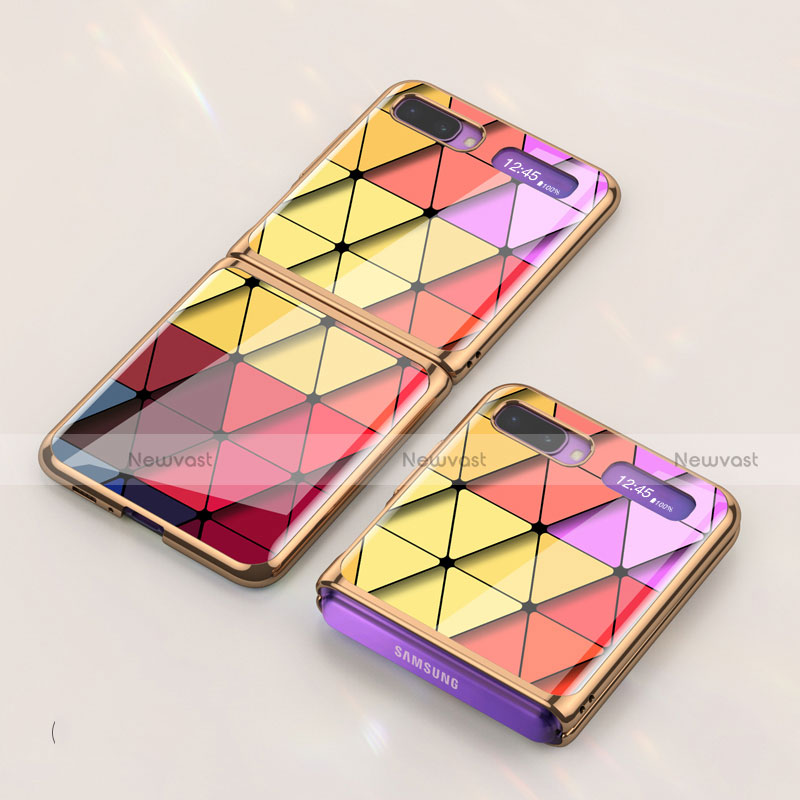 Silicone Frame Fashionable Pattern Mirror Case Cover for Samsung Galaxy Z Flip 5G