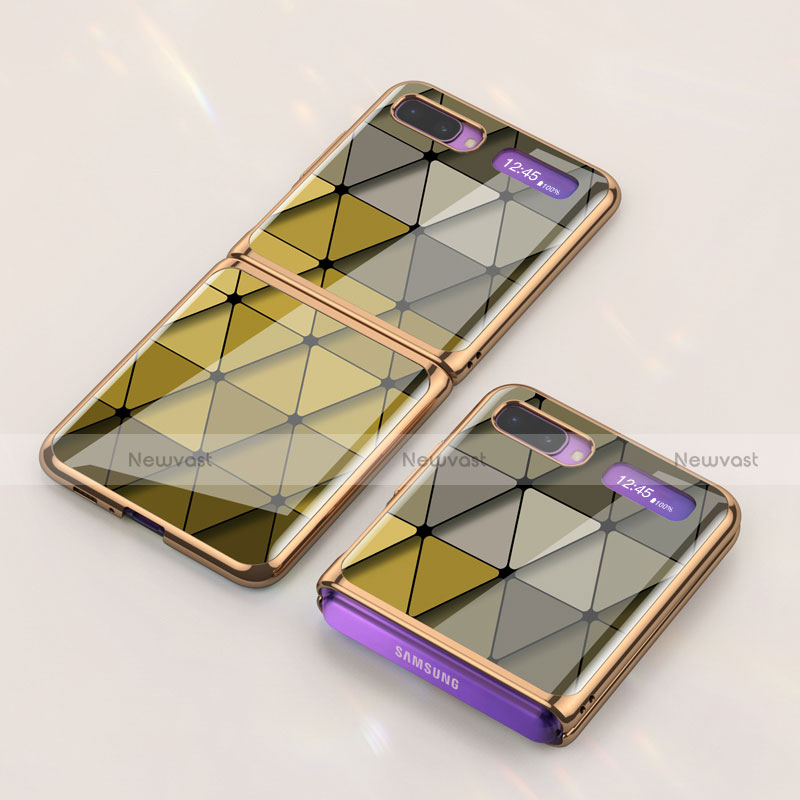 Silicone Frame Fashionable Pattern Mirror Case Cover for Samsung Galaxy Z Flip 5G