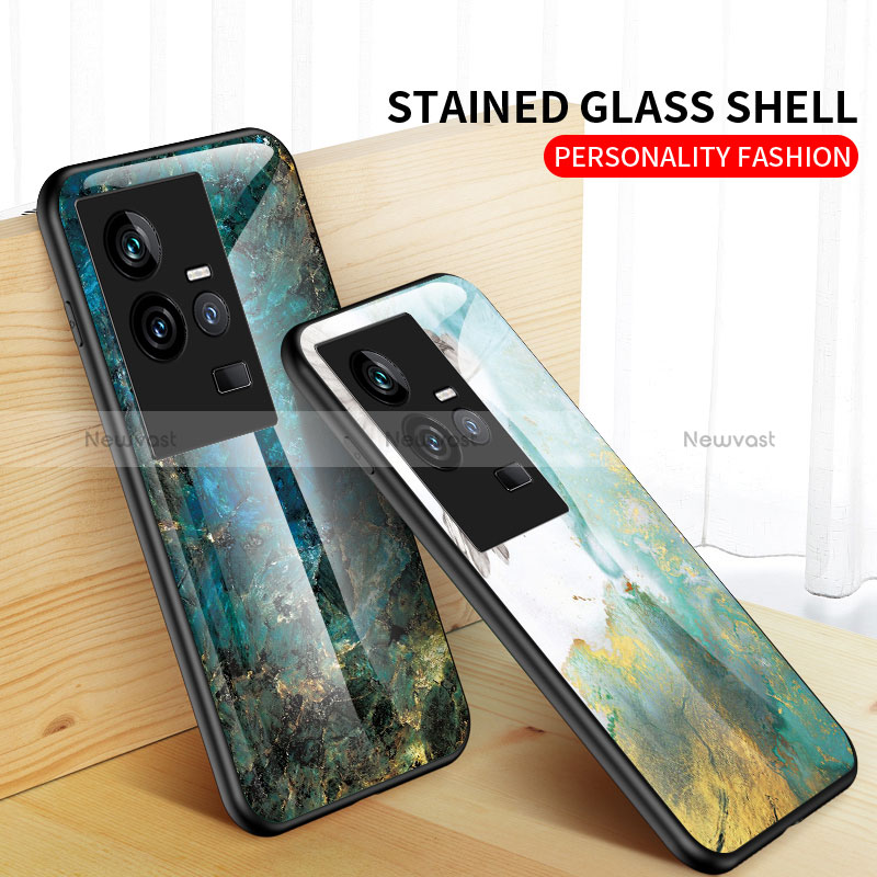 Silicone Frame Fashionable Pattern Mirror Case Cover for Vivo iQOO 11 5G