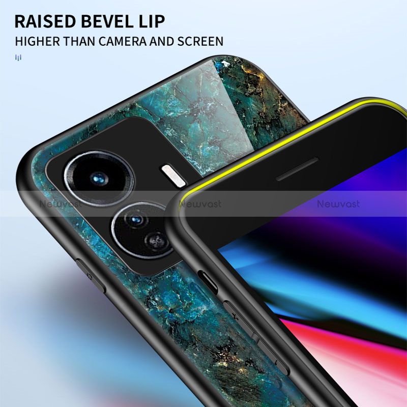 Silicone Frame Fashionable Pattern Mirror Case Cover for Vivo iQOO Z6 Lite 5G