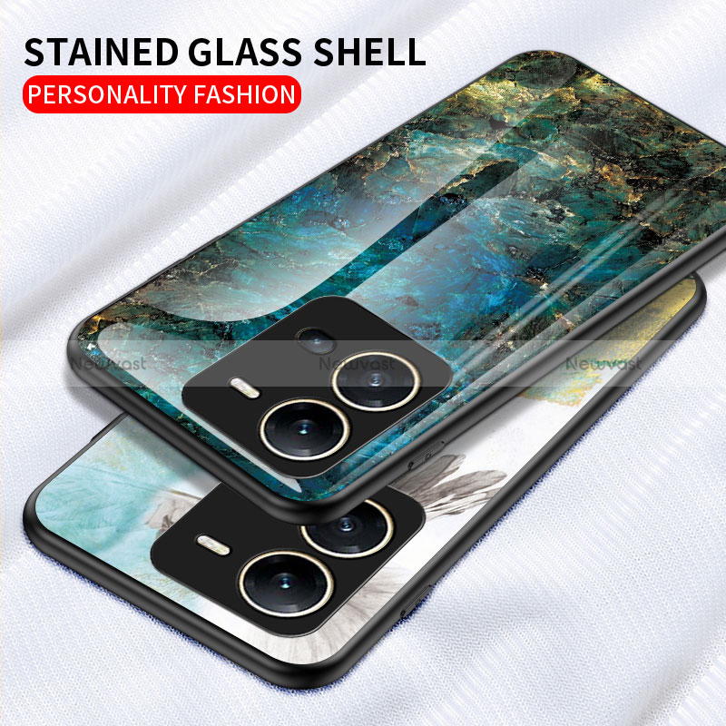 Silicone Frame Fashionable Pattern Mirror Case Cover for Vivo V25e