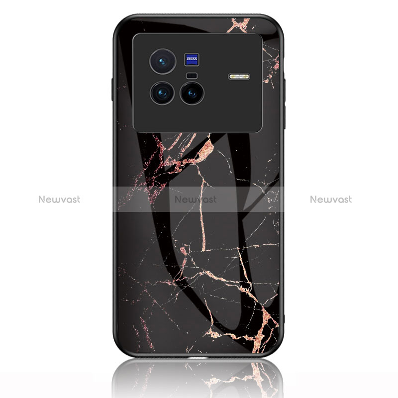 Silicone Frame Fashionable Pattern Mirror Case Cover for Vivo X80 5G