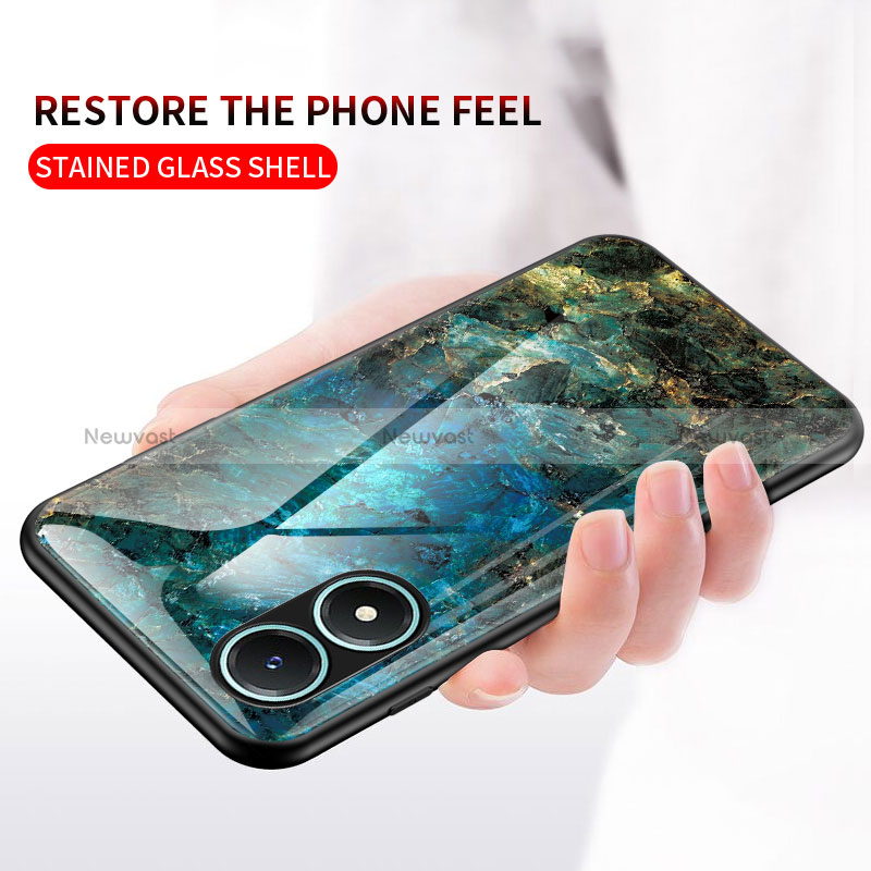 Silicone Frame Fashionable Pattern Mirror Case Cover for Vivo Y02S