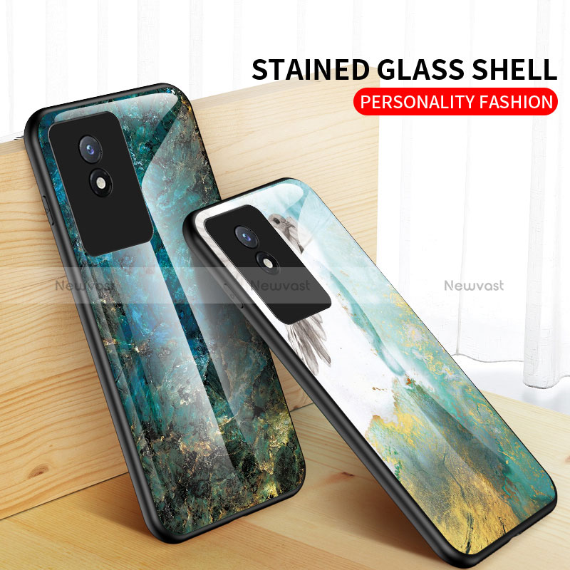 Silicone Frame Fashionable Pattern Mirror Case Cover for Vivo Y11 (2023)