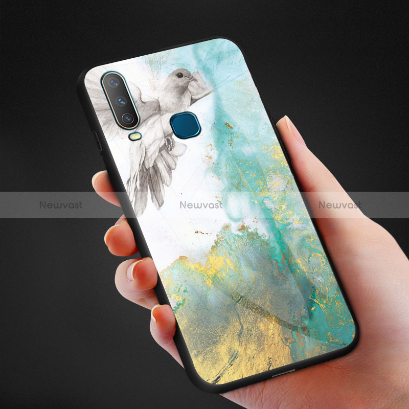 Silicone Frame Fashionable Pattern Mirror Case Cover for Vivo Y11