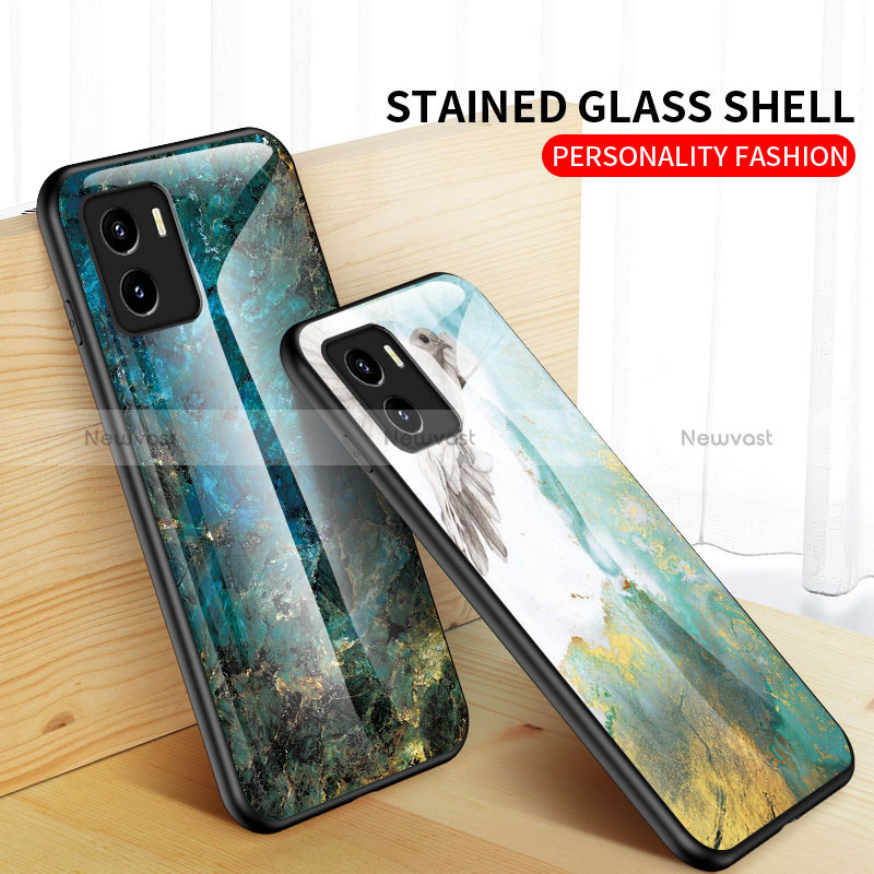 Silicone Frame Fashionable Pattern Mirror Case Cover for Vivo Y15S