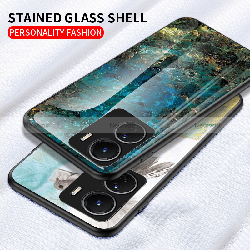 Silicone Frame Fashionable Pattern Mirror Case Cover for Vivo Y16