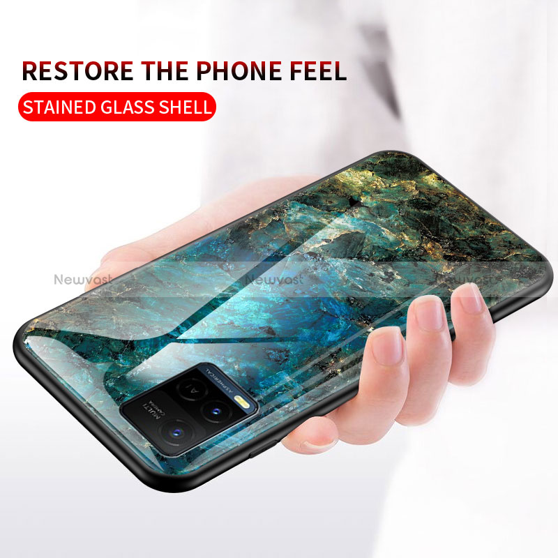 Silicone Frame Fashionable Pattern Mirror Case Cover for Vivo Y21