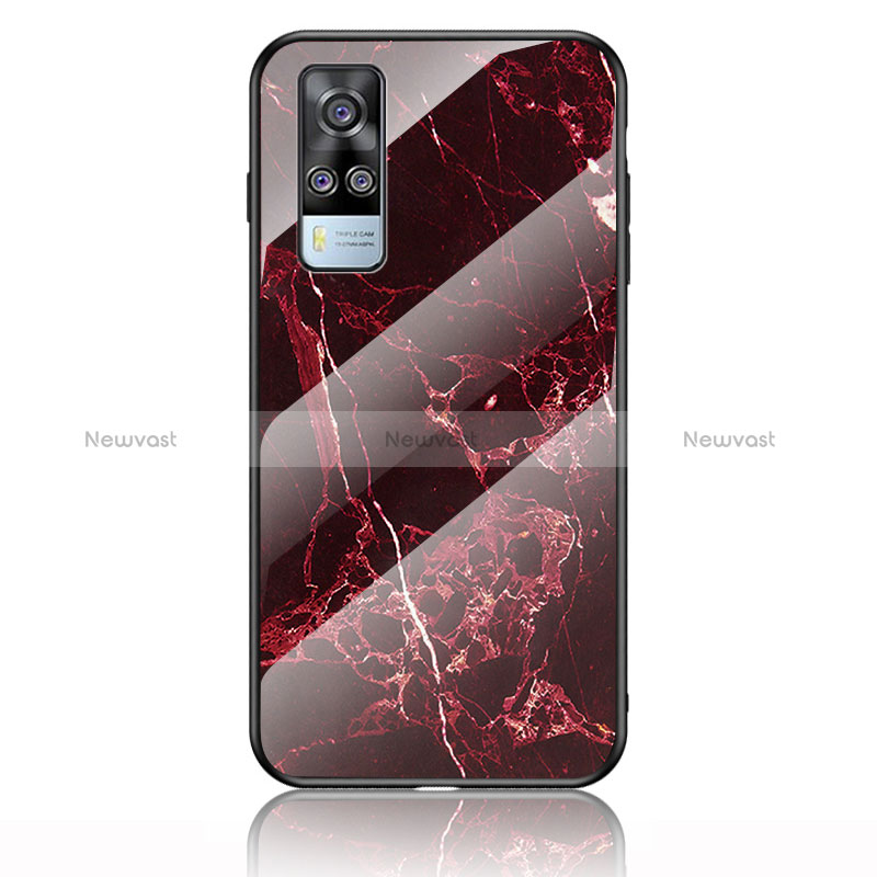 Silicone Frame Fashionable Pattern Mirror Case Cover for Vivo Y31 (2021)