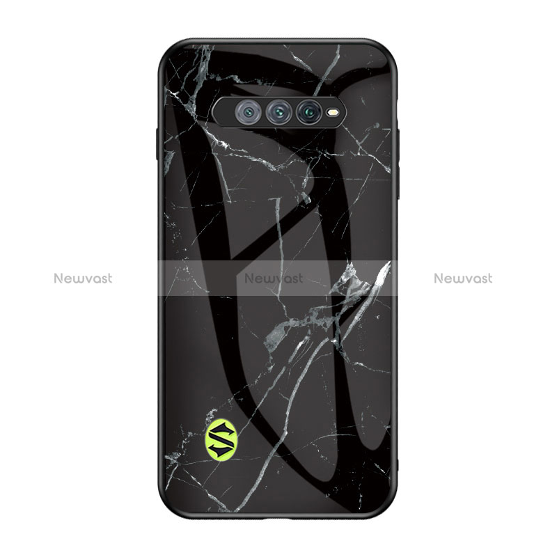 Silicone Frame Fashionable Pattern Mirror Case Cover for Xiaomi Black Shark 5 RS 5G Black