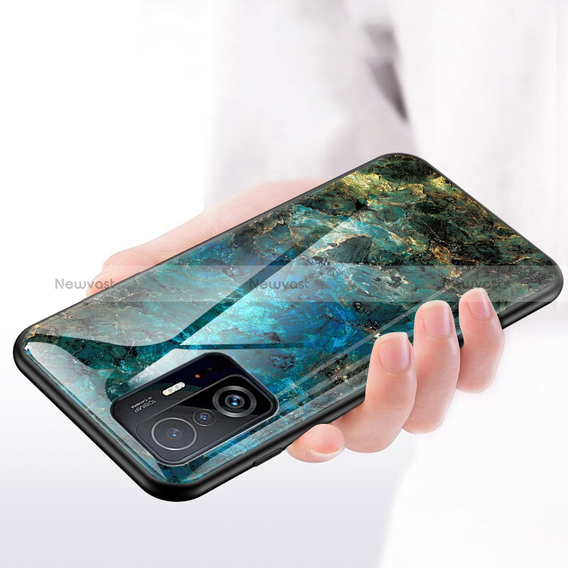 Silicone Frame Fashionable Pattern Mirror Case Cover for Xiaomi Mi 11T Pro 5G