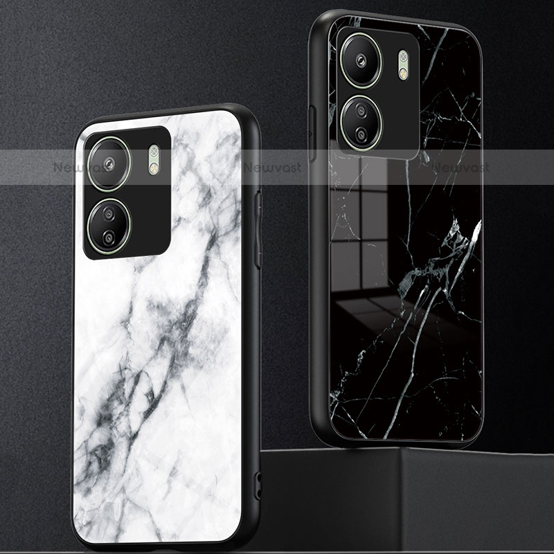 Silicone Frame Fashionable Pattern Mirror Case Cover for Xiaomi Poco C65