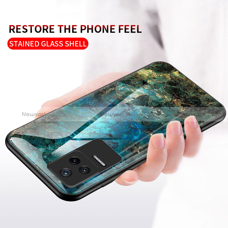 Silicone Frame Fashionable Pattern Mirror Case Cover for Xiaomi Poco F4 5G