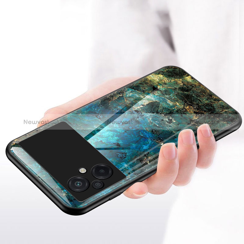 Silicone Frame Fashionable Pattern Mirror Case Cover for Xiaomi Poco M5 4G