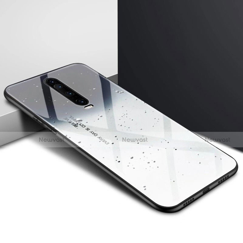 Silicone Frame Fashionable Pattern Mirror Case Cover for Xiaomi Poco X2 Gray