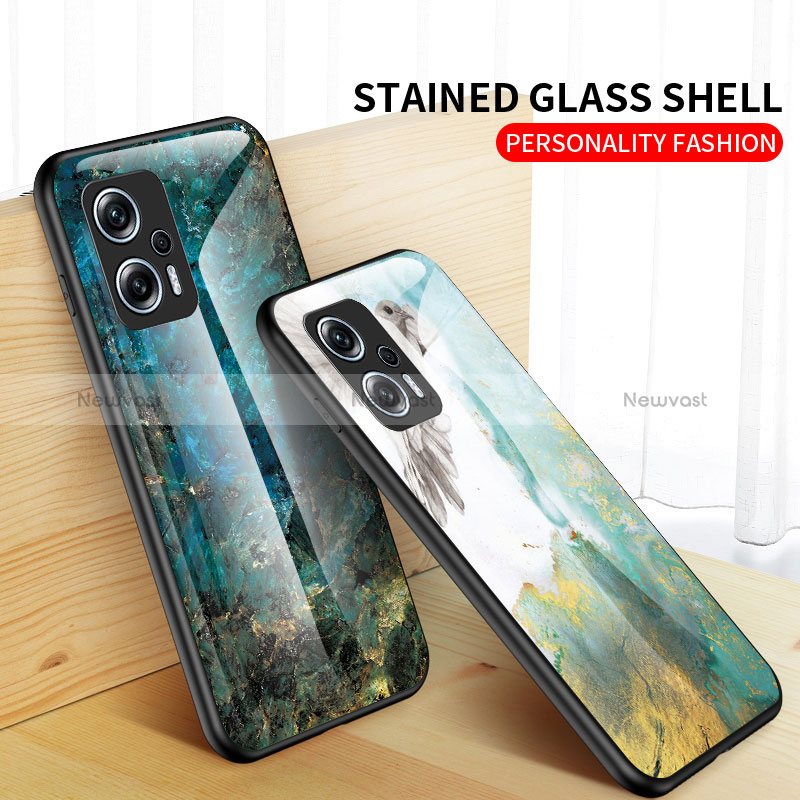 Silicone Frame Fashionable Pattern Mirror Case Cover for Xiaomi Poco X4 GT 5G