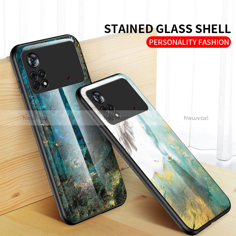 Silicone Frame Fashionable Pattern Mirror Case Cover for Xiaomi Poco X4 Pro 5G