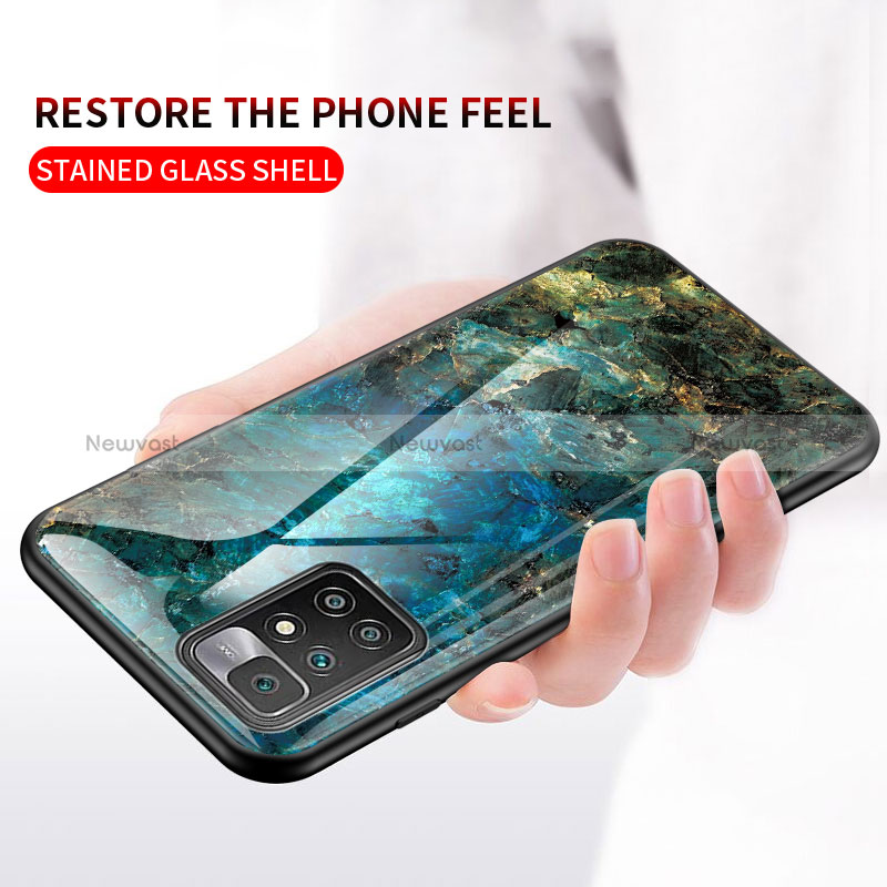 Silicone Frame Fashionable Pattern Mirror Case Cover for Xiaomi Redmi 10 (2022)