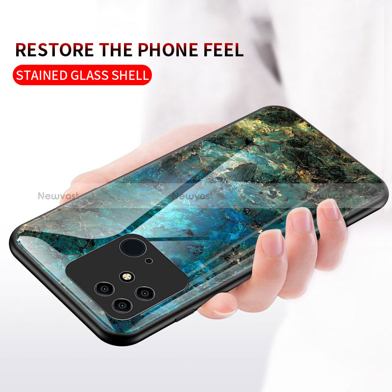 Silicone Frame Fashionable Pattern Mirror Case Cover for Xiaomi Redmi 10 Power