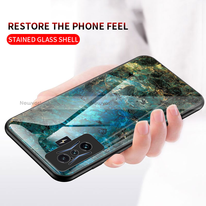 Silicone Frame Fashionable Pattern Mirror Case Cover for Xiaomi Redmi K50 Gaming 5G