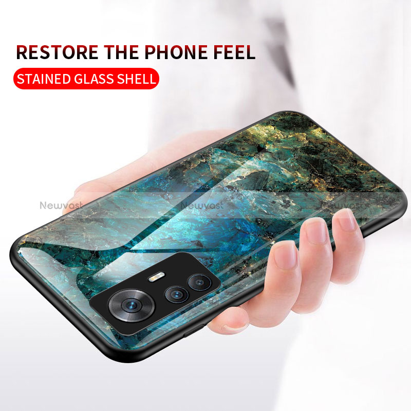 Silicone Frame Fashionable Pattern Mirror Case Cover for Xiaomi Redmi K50 Ultra 5G