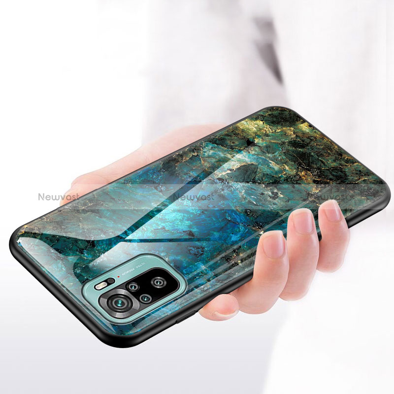 Silicone Frame Fashionable Pattern Mirror Case Cover for Xiaomi Redmi Note 10 4G